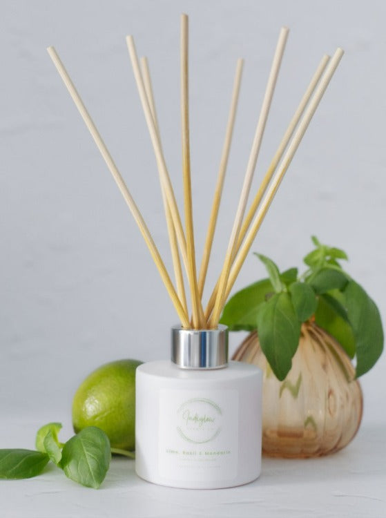 Lime, Basil & Mandarin Essential Oil Reed Diffuser, 110ml – Indiglow ...